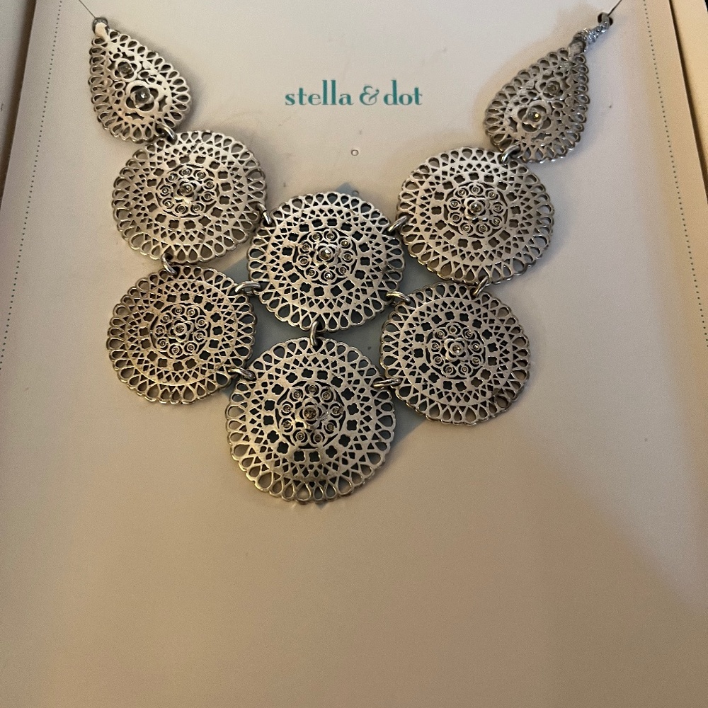 Stella & Dot Sterling and Swarovski Crystal Necklace